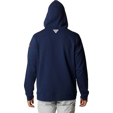 Men's Columbia Navy Auburn Tigers PFG Fish Flag II Pullover Hoodie