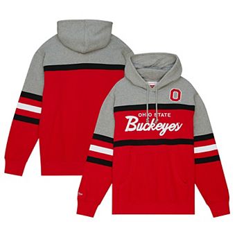 Men's Mitchell & Ness Red Ohio State Buckeyes Head Coach Pullover Hoodie
