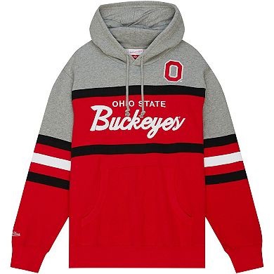 Men's Mitchell & Ness Red Ohio State Buckeyes Head Coach Pullover Hoodie