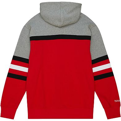 Men's Mitchell & Ness Red Ohio State Buckeyes Head Coach Pullover Hoodie