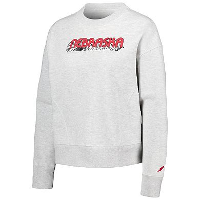 Women's League Collegiate Wear Ash Nebraska Huskers Boxy Pullover Sweatshirt