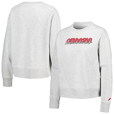 Women's League Collegiate Wear Ash Nebraska Huskers Boxy Pullover Sweatshirt