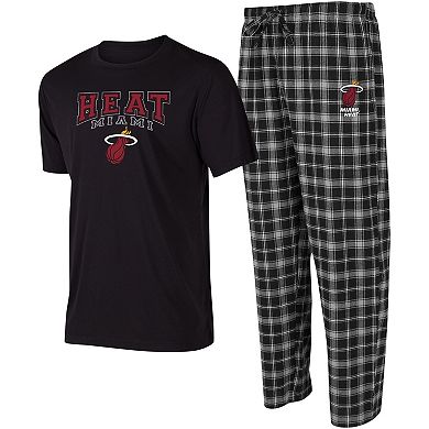 Men's College Concepts Black/Gray Miami Heat Arctic T-Shirt & Pajama ...