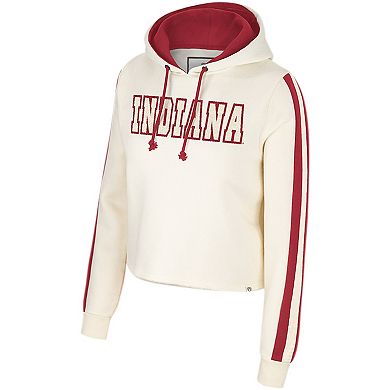 Women's Colosseum Cream Indiana Hoosiers Perfect Date Cropped Pullover Hoodie