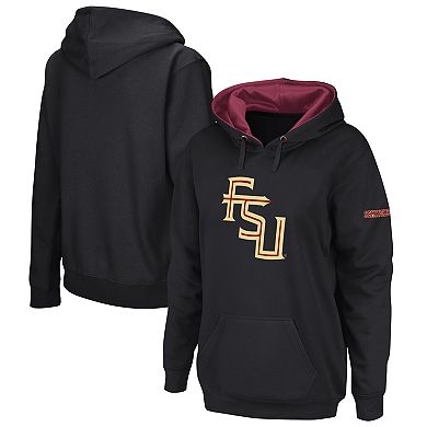 Women's Colosseum Black Florida State Seminoles Big Logo Pullover Hoodie