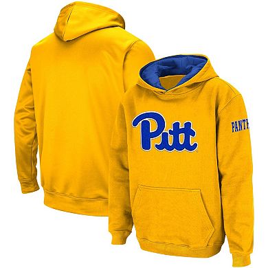 Youth Colosseum  Gold Pitt Panthers Big Logo Pullover Hoodie