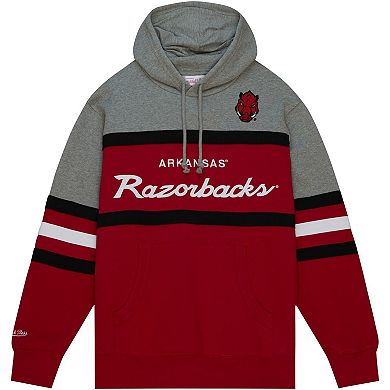 Men's Mitchell & Ness  Crimson Arkansas Razorbacks Head Coach Pullover Hoodie