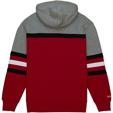 Men's Mitchell & Ness  Crimson Arkansas Razorbacks Head Coach Pullover Hoodie