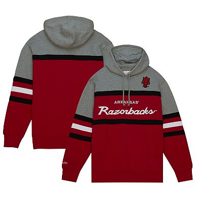 Men's Mitchell & Ness  Crimson Arkansas Razorbacks Head Coach Pullover Hoodie