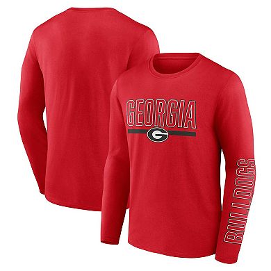 Men's Profile Red Georgia Bulldogs Big & Tall Two-Hit Graphic Long Sleeve T-Shirt