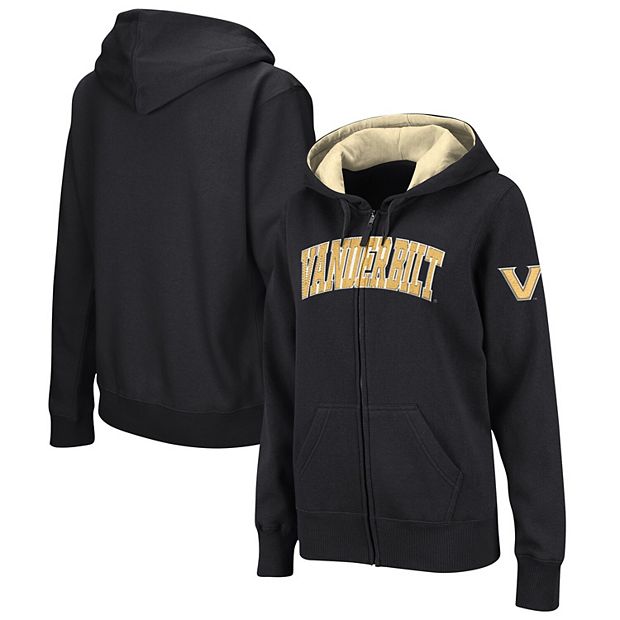 Women s Colosseum Black Vanderbilt Commodores Arched Name Full Zip Hoodie