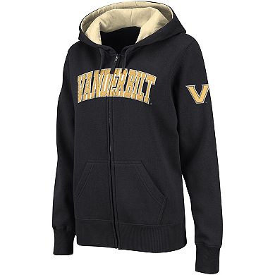 Women's Colosseum Black Vanderbilt Commodores Arched Name Full-Zip Hoodie