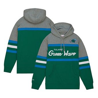 Men's Mitchell & Ness Green Tulane Green Wave Head Coach Pullover Hoodie