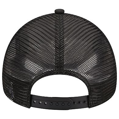 Men's New Era Black Pittsburgh Pirates A-Frame 9FORTY Trucker Adjustable Hat