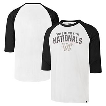 Men's '47 Cream Washington Nationals City Connect Crescent Franklin Raglan Three-Quarter Sleeve T-Shirt