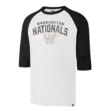 Men's '47 Cream Washington Nationals City Connect Crescent Franklin Raglan Three-Quarter Sleeve T-Shirt