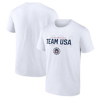 Men's Fanatics Branded White Team USA Bold Outline T-Shirt