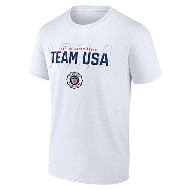 Men's Fanatics White Team USA Bold Outline T-Shirt