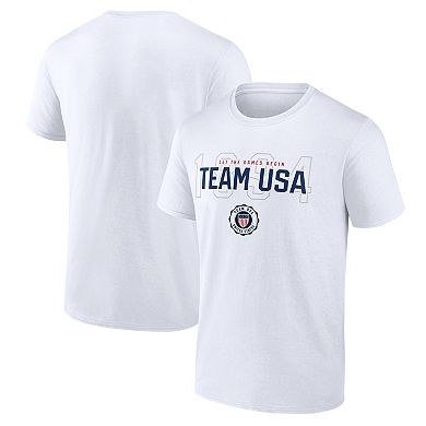 Men's Fanatics Branded White Team USA Bold Outline T-Shirt