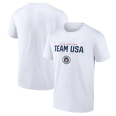 Men's Fanatics White Team USA Bold Outline T-Shirt