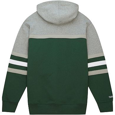 Men's Mitchell & Ness Green Michigan State Spartans Head Coach Pullover Hoodie
