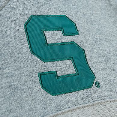 Men's Mitchell & Ness Green Michigan State Spartans Head Coach Pullover Hoodie