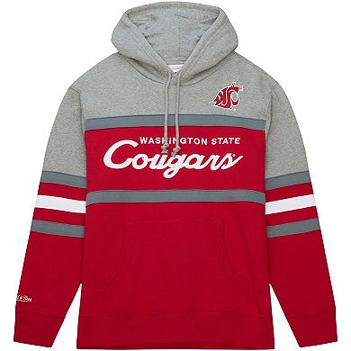Men's Mitchell & Ness  Red Washington State Cougars Head Coach Pullover Hoodie