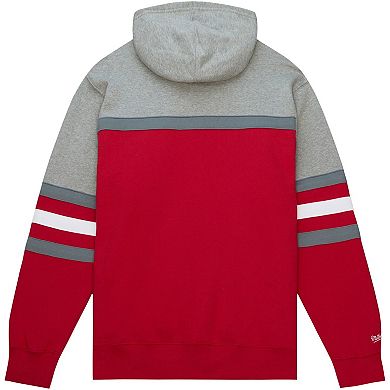 Men's Mitchell & Ness Red Washington State Cougars Head Coach Pullover Hoodie