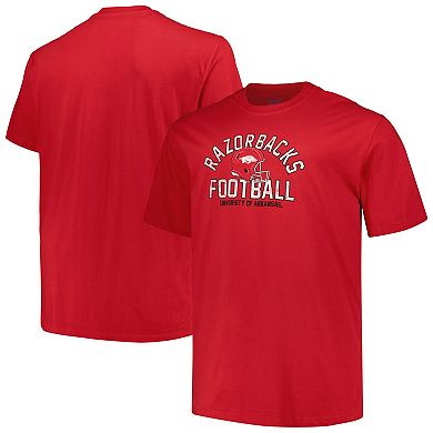 Men's Champion Cardinal Arkansas Razorbacks Big & Tall Football Helmet T-Shirt