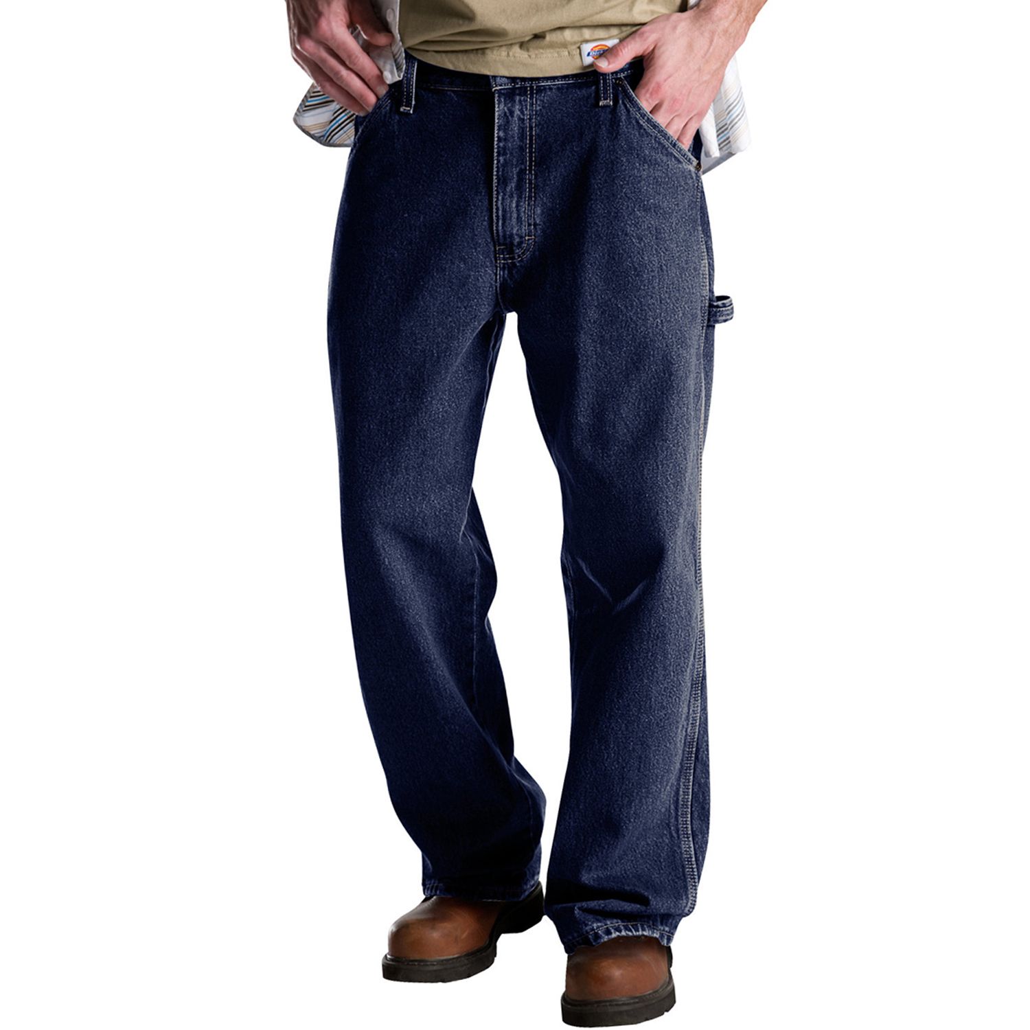 dickies relaxed fit carpenter jean stone washed indigo blue