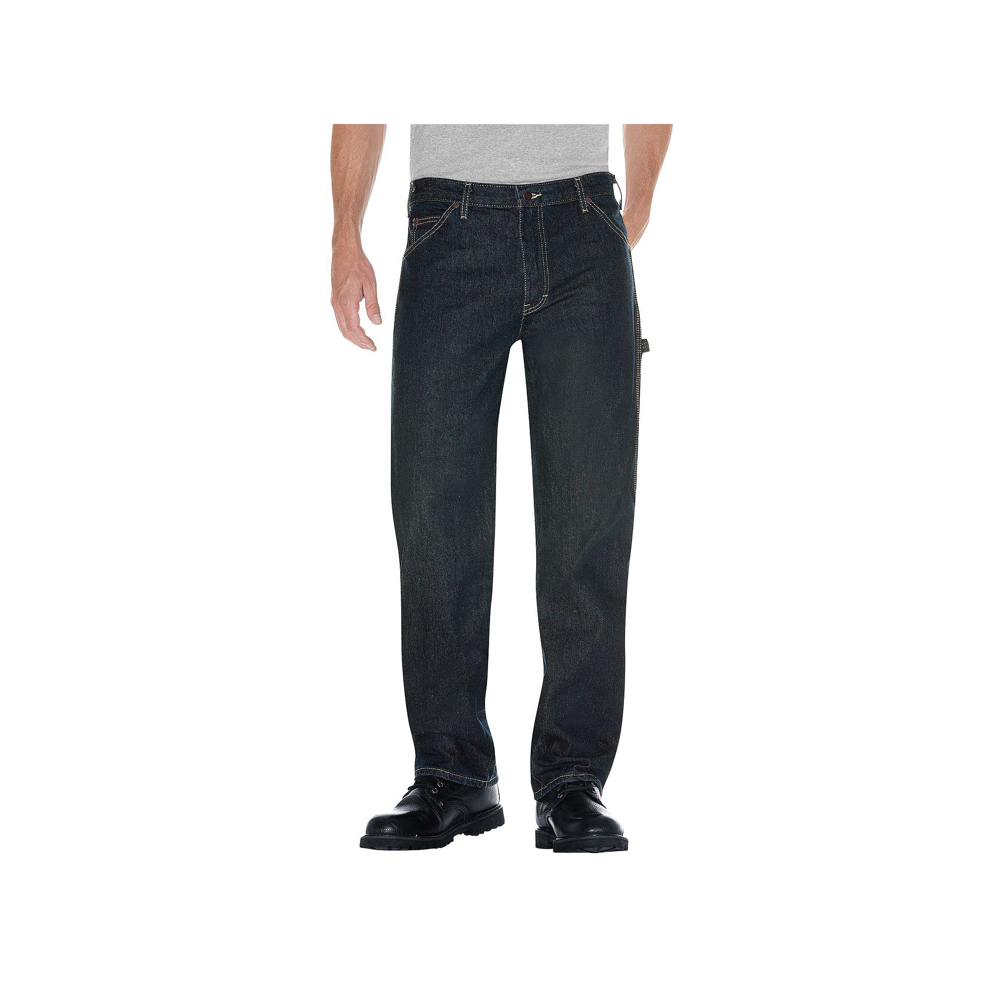 Mens Dickies Relaxed Fit Denim Carpenter Jeans, Size: 30X34, Tinted Herita