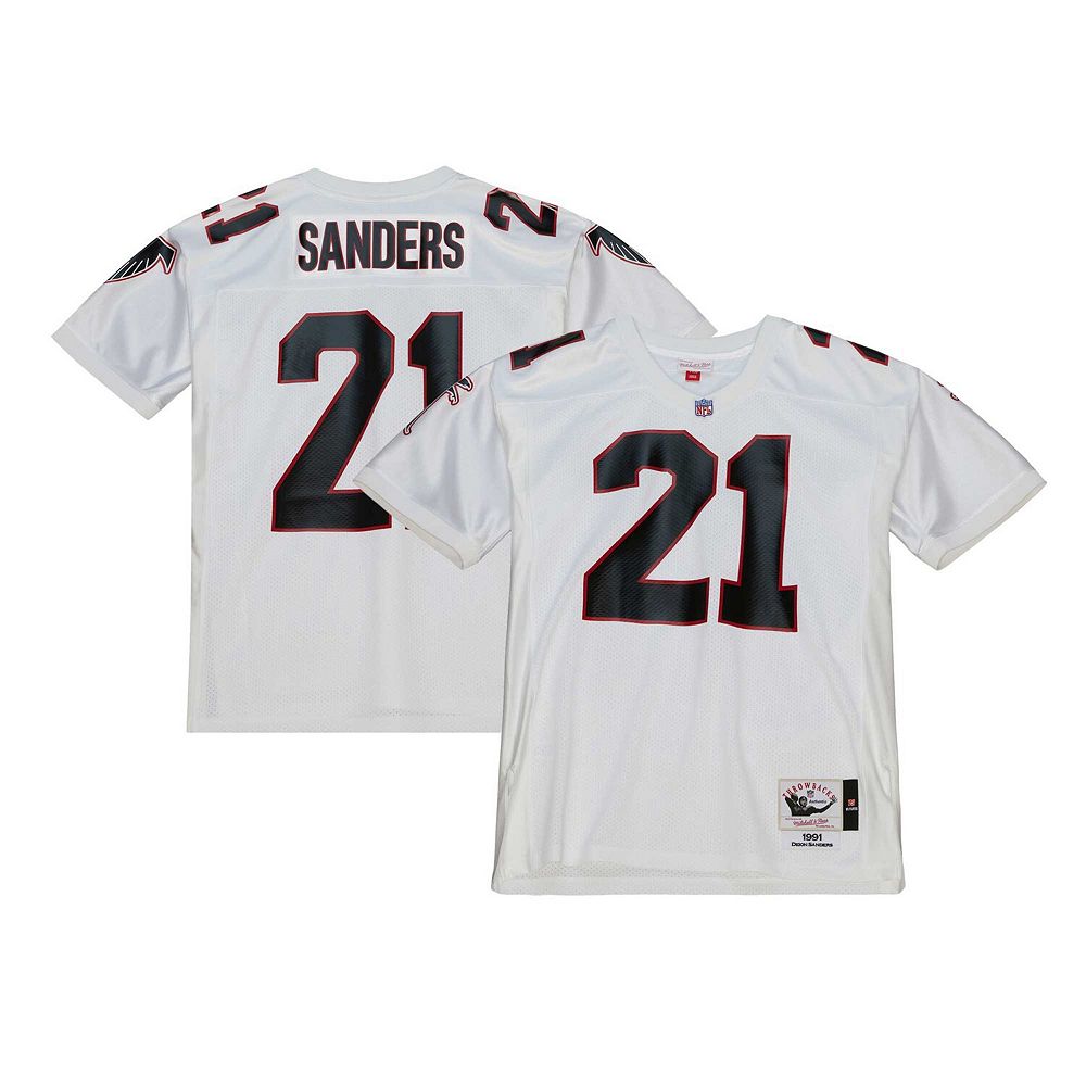 Men's Mitchell & Ness Deion Sanders White Atlanta Falcons 1991