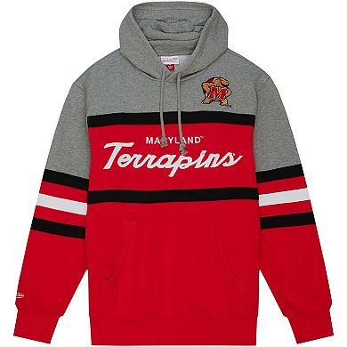Men's Mitchell & Ness Red Maryland Terrapins Head Coach Pullover Hoodie