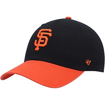 Men's '47 Black/Orange San Francisco Giants Clean Up Adjustable Hat