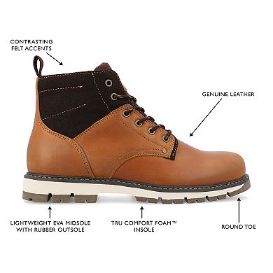 Men's Territory Redline Tru Comfort Foam Water Resistant Plain Toe Lace-up Ankle Boots