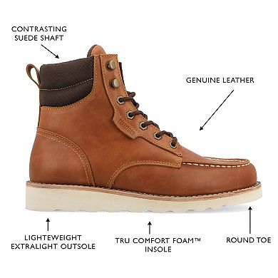 Men's Territory Venture Tru Comfort Foam Water Resistant Moc Toe Lace-up Ankle Boots