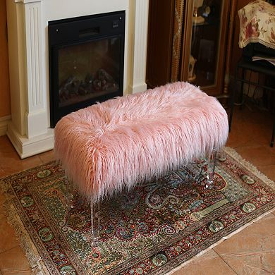 Best Quality Furniture Faux Fur Upholstered Bench