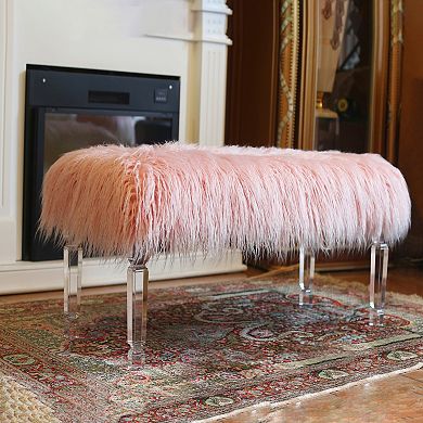 Best Quality Furniture Faux Fur Upholstered Bench