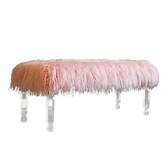 Best Quality Furniture Faux Fur Upholstered Bench