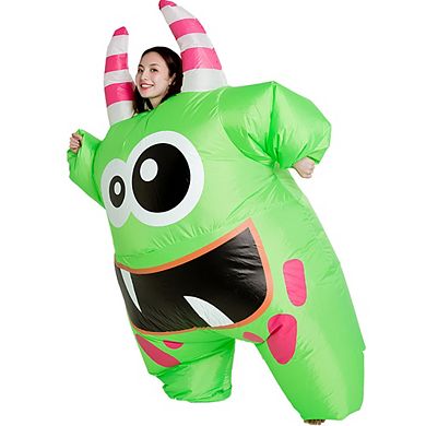 Big Mouth Green Monster Inflatable Funny Blow Up Suit Party Fancy Dress Halloween Costume