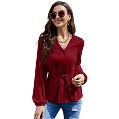 5 Womens Red Shirts Blouses Tops Clothing Kohl s