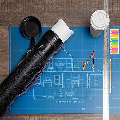 Poster Tube with Strap, Black Expandable Art, Document Storage Holder 30" to 49"