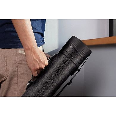 Poster Tube with Strap, Black Expandable Art, Document Storage Holder 30" to 49"