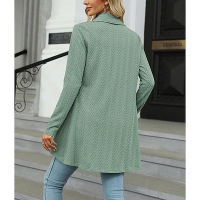 Men cool casual solid color irregular long sleeve button front midi cardigan hotsell