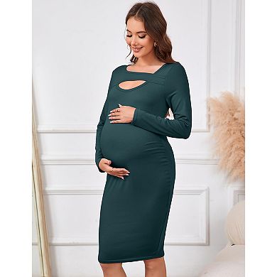 green emerald velvet dress Short Sleeve Knit Empire Waist Dress in Black main image 1