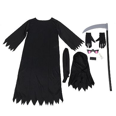 Children Mystery Horror Death Dress Up Halloween Act Costumes Cool Red Eyes Send Scythe