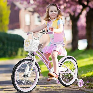 18 Inch Kids Adjustable Bike with Training Wheels