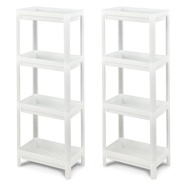 2 Pack 3-Tier Detachable Floor Corner Shower Shelf with Drainage