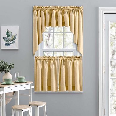 Lisa Color Poly Cotton Stylish Curtain Tailored Swag 56" x 36" Butter