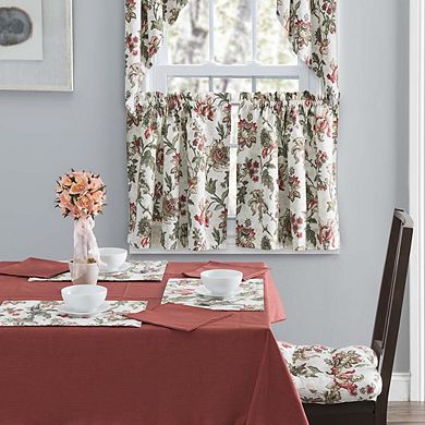 Madison Floral Printed Stylish Tailored Curtain Swag 1.5" Rod Pocket 56" x 36" Brick